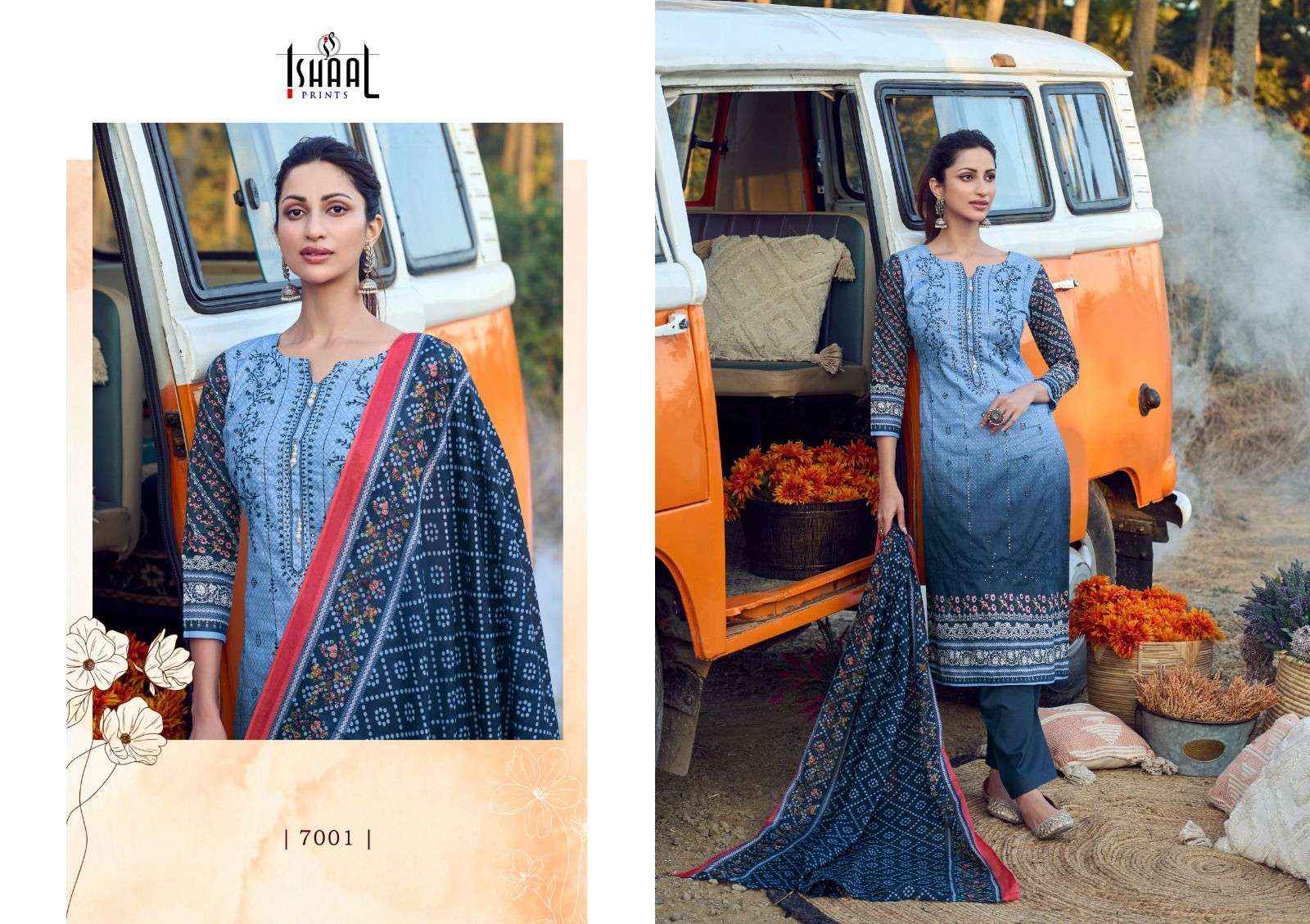 ISHAAL PRINTS EMBROIDERED VOL 7 LAWN COTTON SALWAR SUIT ( 10 PCS CATALOG )