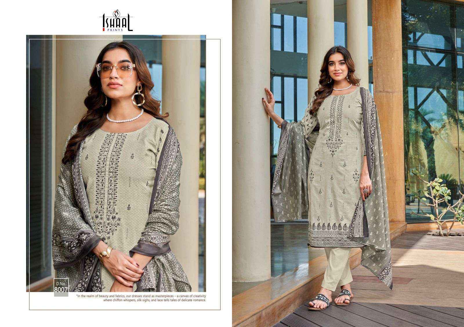 ISHAAL PRINTS EMBROIDERED VOL 8 LAWN SALWAR SUITS ( 10 PCS CATALOG )