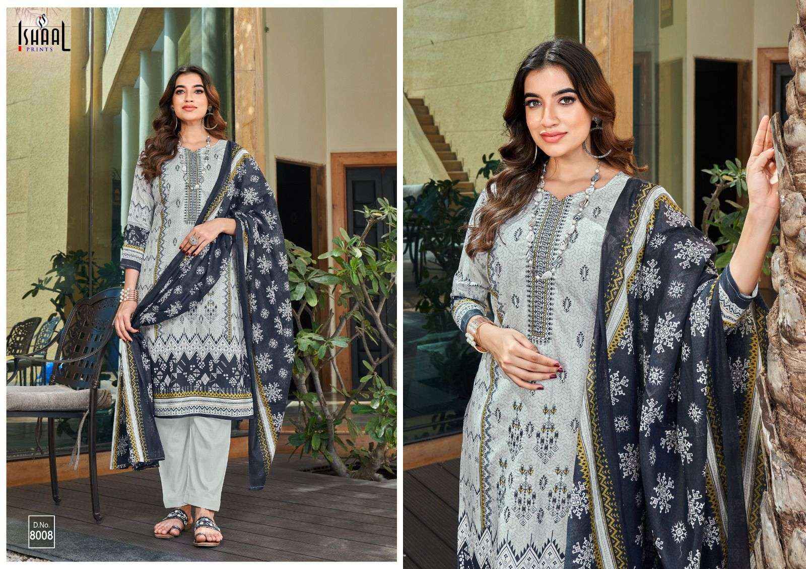 ISHAAL PRINTS EMBROIDERED VOL 8 LAWN SALWAR SUITS ( 10 PCS CATALOG )