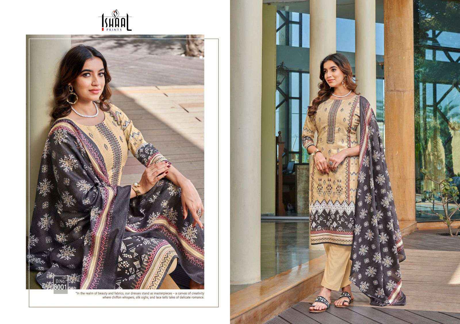 ISHAAL PRINTS EMBROIDERED VOL 8 LAWN SALWAR SUITS ( 10 PCS CATALOG )