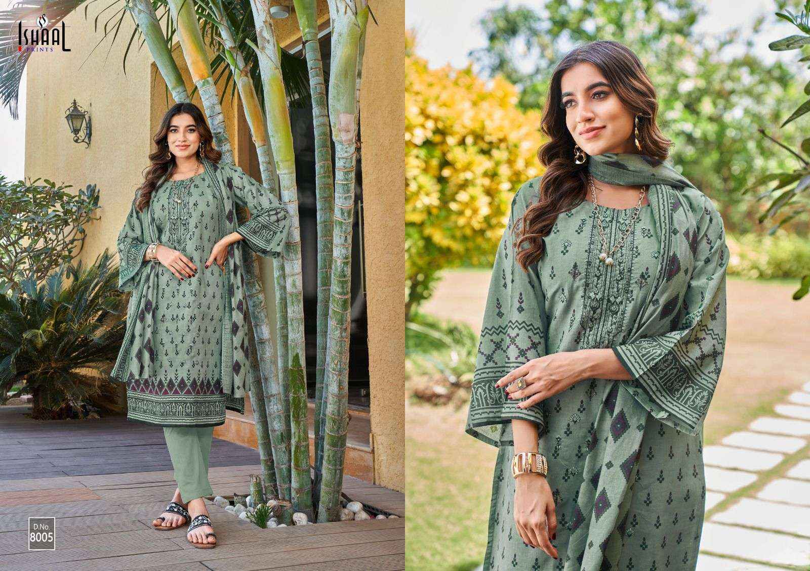 ISHAAL PRINTS EMBROIDERED VOL 8 LAWN SALWAR SUITS ( 10 PCS CATALOG )