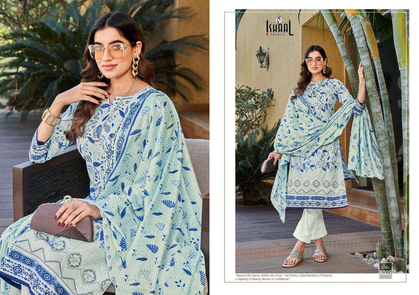 ISHAAL PRINTS EMBROIDERED VOL 8 LAWN SALWAR SUITS ( 10 PCS CATALOG )