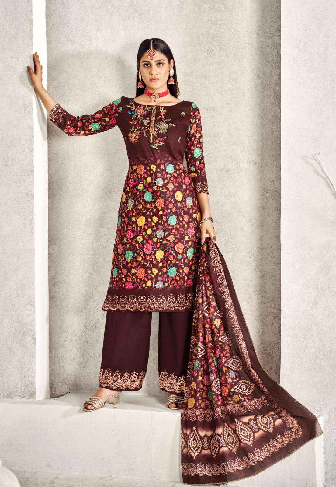 JT COTTON ASIANA JAM SATIN BRANDED LADIES DRESS MATERIAL