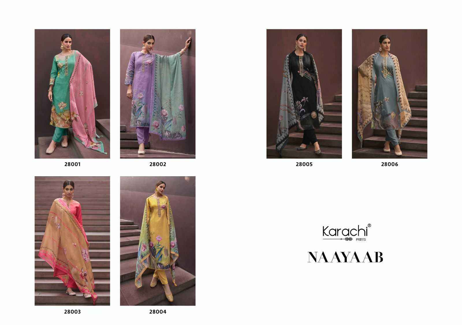 KARACHI PRINTS NAAYAAB LADIES DESIGNER SUITS ( 6 PCS CATALOG )