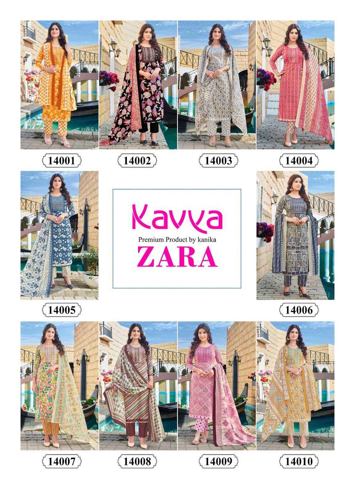 KAVYA ZARA VOL 14 COTTON  DESIGNER READYMADE SUITS ( 10 PCS CATALOG )