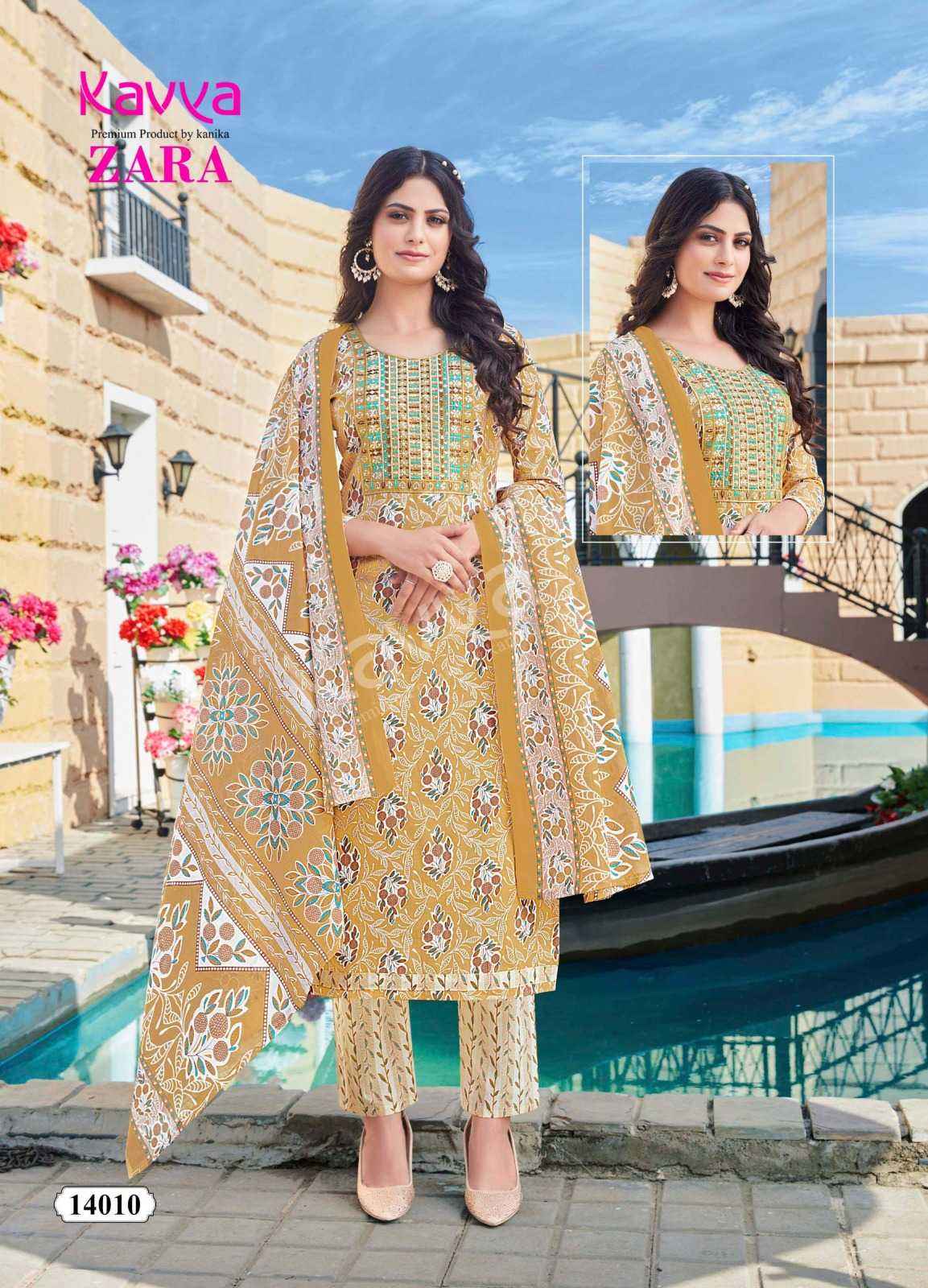 KAVYA ZARA VOL 14 COTTON  DESIGNER READYMADE SUITS ( 10 PCS CATALOG )