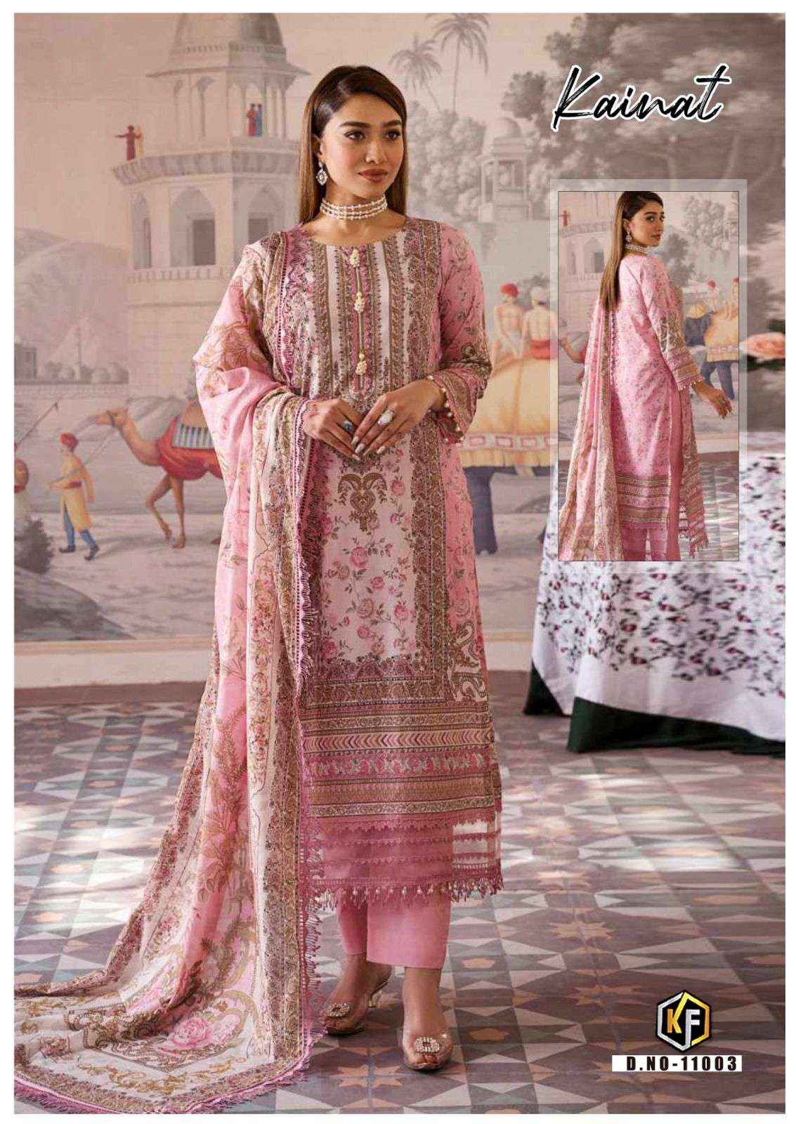 KEVAL FAB KAINAT VOL-11 LAWN COTTON DRESS MATERIAL ( 6 PCS CATALOG )