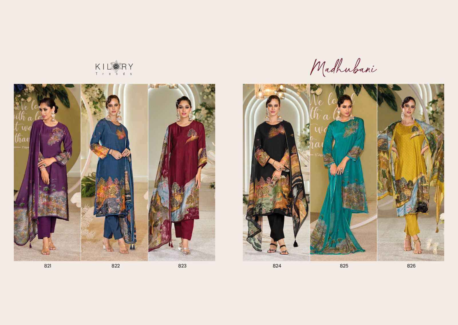 KILORY TRENDS MADHUBANI MUSLIN SALWAR KAMEEZ ( 6 PCS CATALOG )