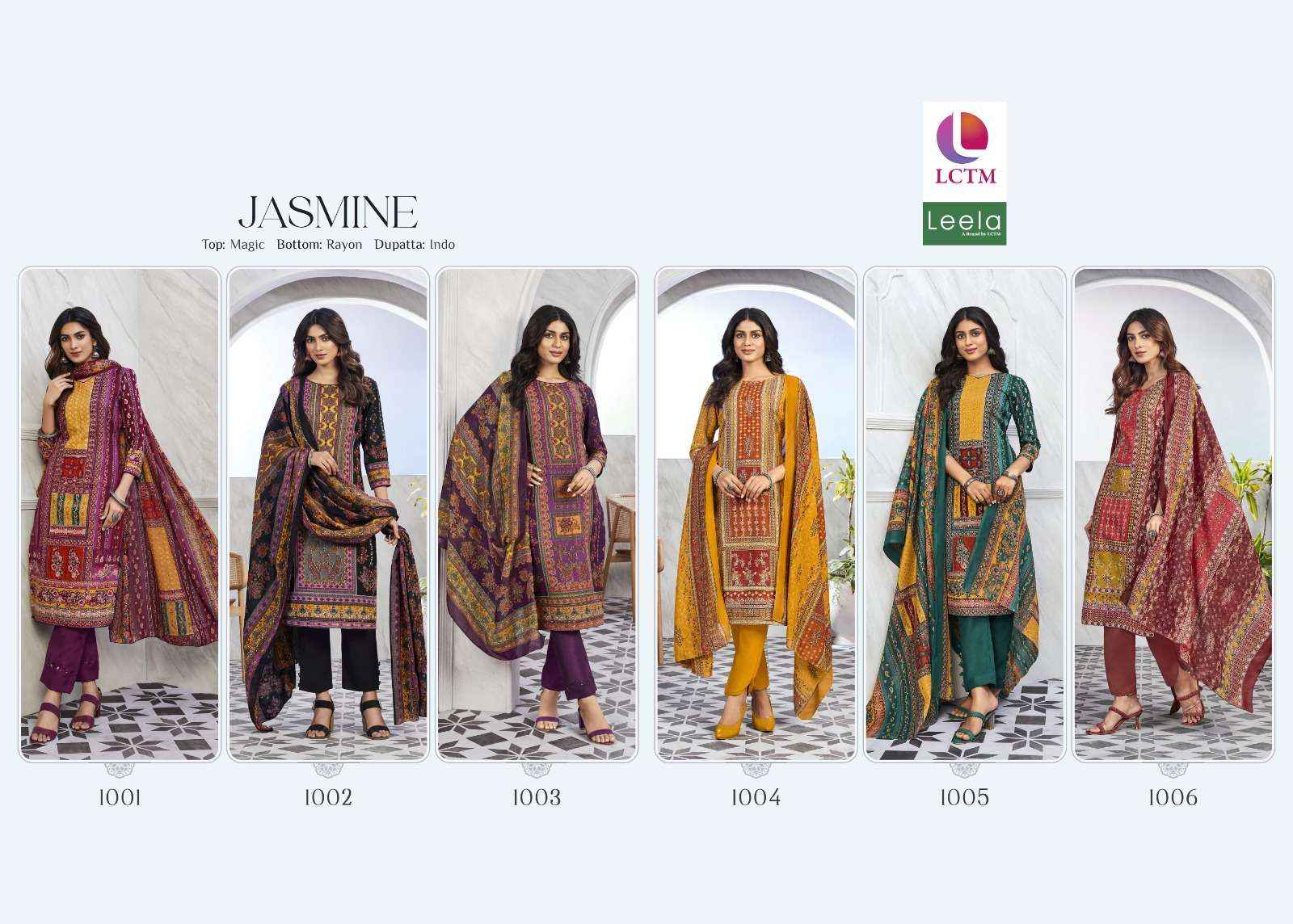 LEELA JASMINE COTTON DRESS MATERIAL ( 6 PCS CATALOG )