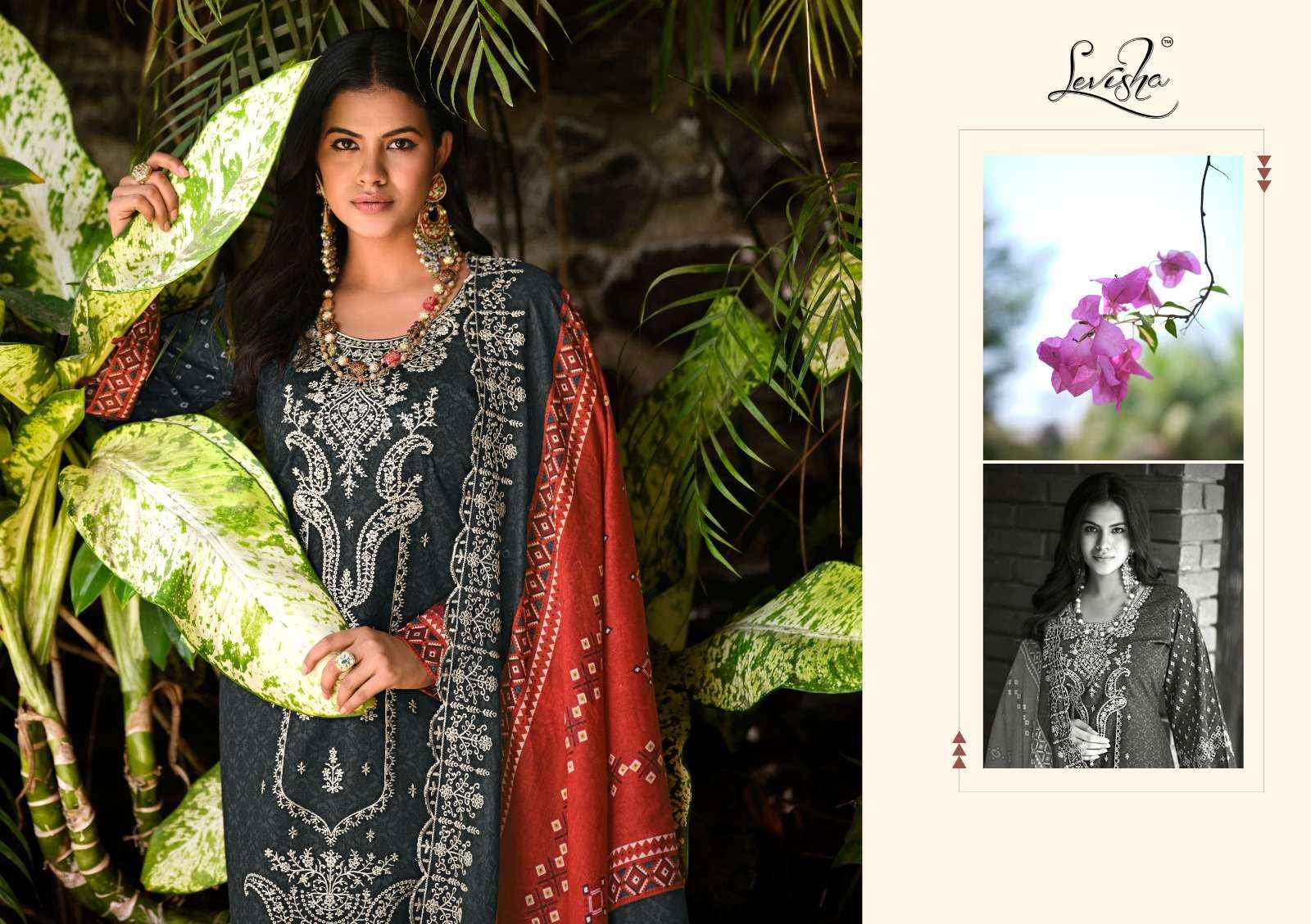 LEVISHA BINSAEED CAMBRIC COTTON DRESS MATERIAL ( 8 PCS CATALOG )