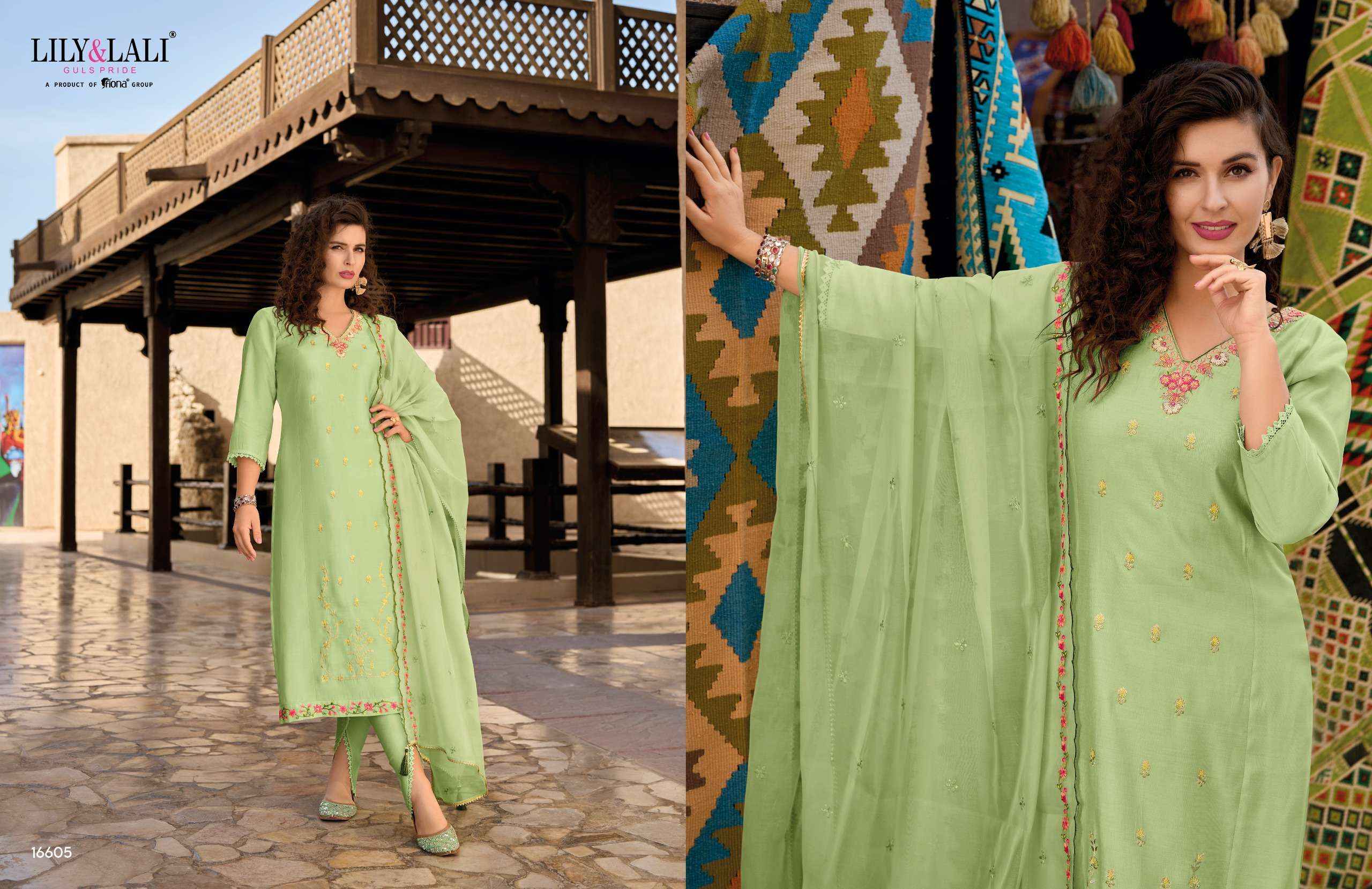 LILY AND LALI MIRAAN FANCY DESIGNER SILK SUITS ( 6 PCS CATALOG )