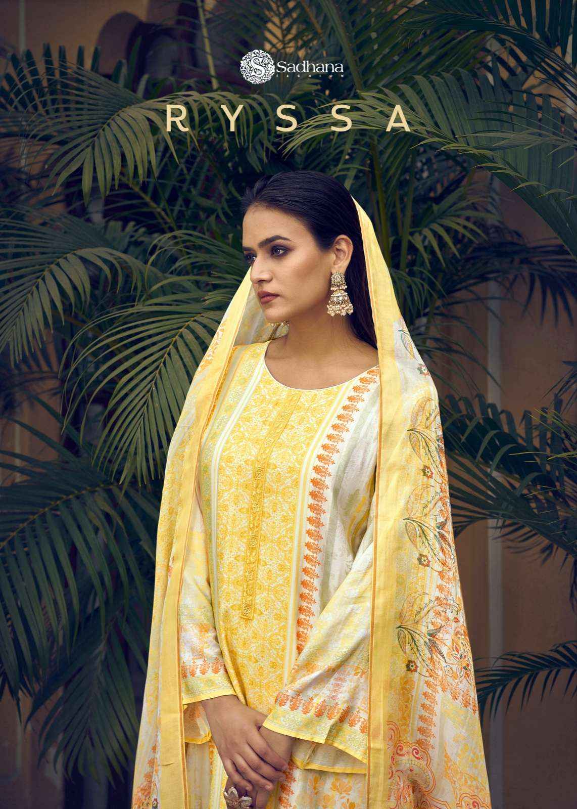 SADHANA FASHION RYSSA MUSLIN SILK DESIGNER DRESS MATERIAL ( 8 PCS CATALOG )