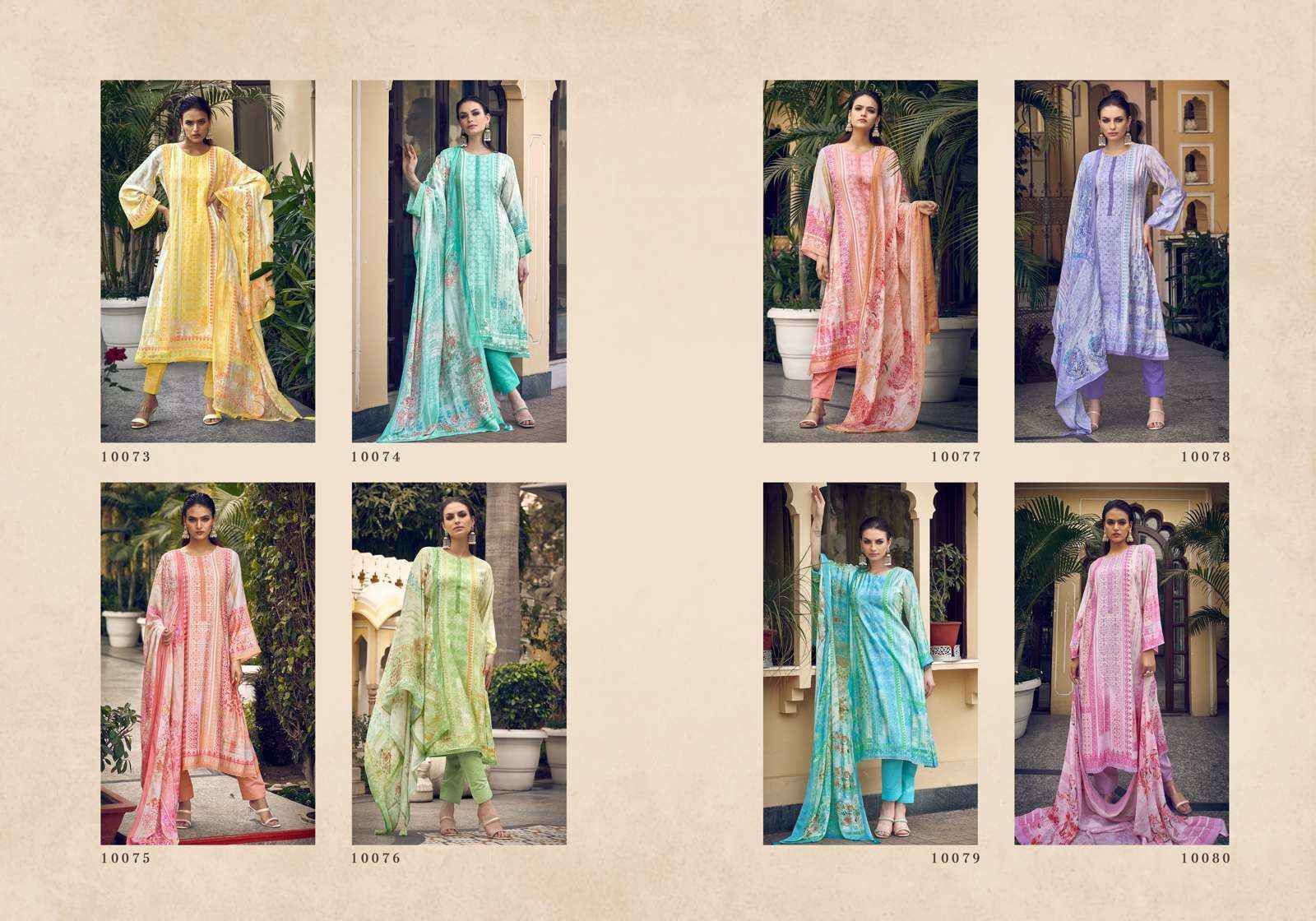 SADHANA FASHION RYSSA MUSLIN SILK DESIGNER DRESS MATERIAL ( 8 PCS CATALOG )