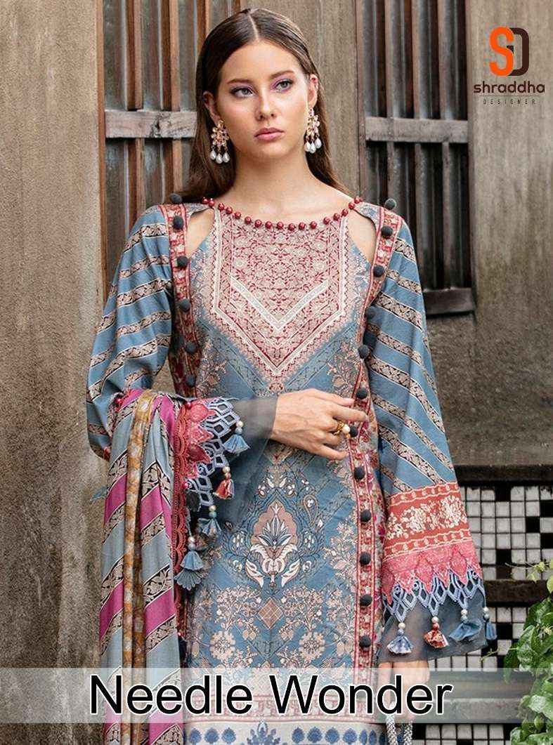 SHARADDHA DESIGNER NEEDLE WONDER VOL 1 PAKISTANI SUITS ( 4 PCS CATALOG )