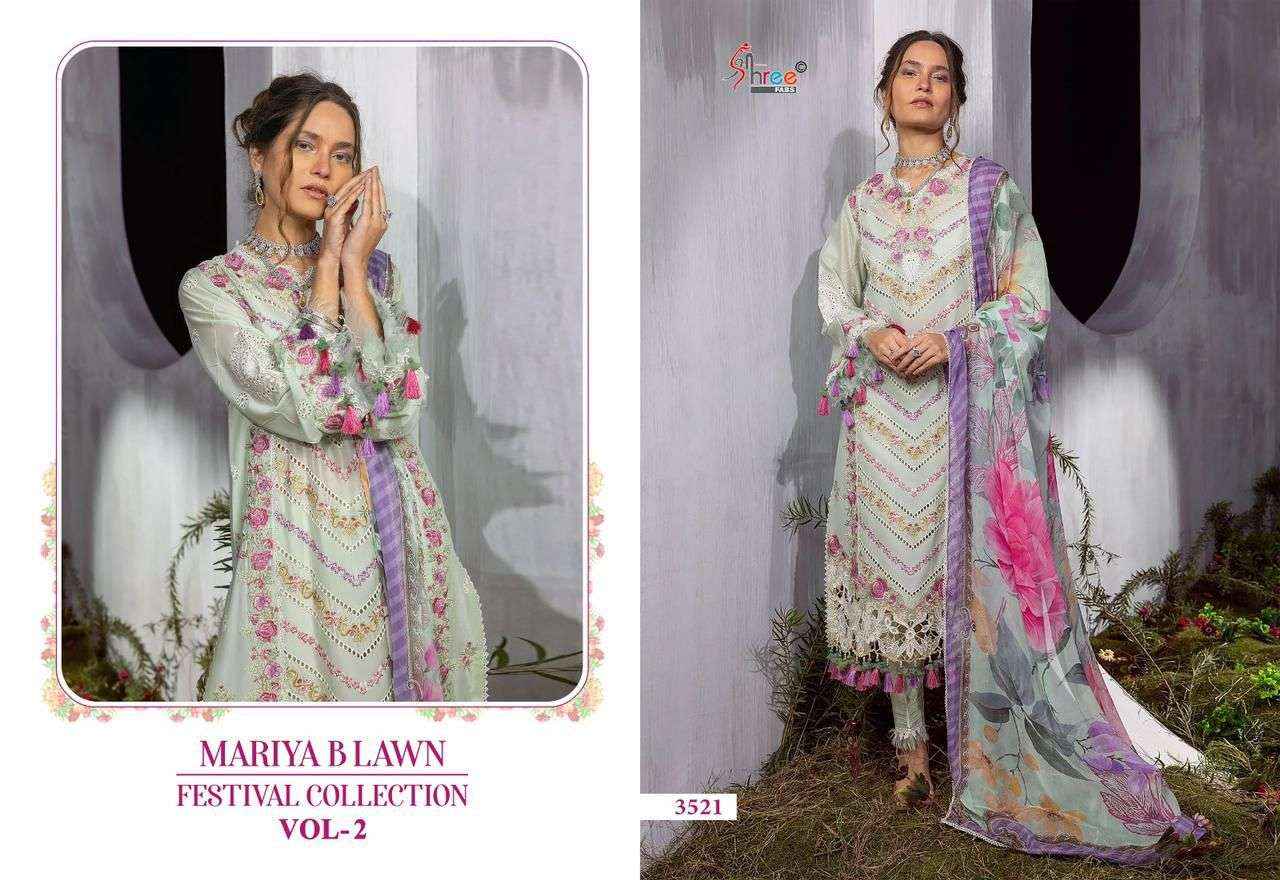 Shree Fabs Mariya B Lawn Festival Collection Vol 2 Dress Material ( 6 Pcs Catalog ) Chiffon Dupatta