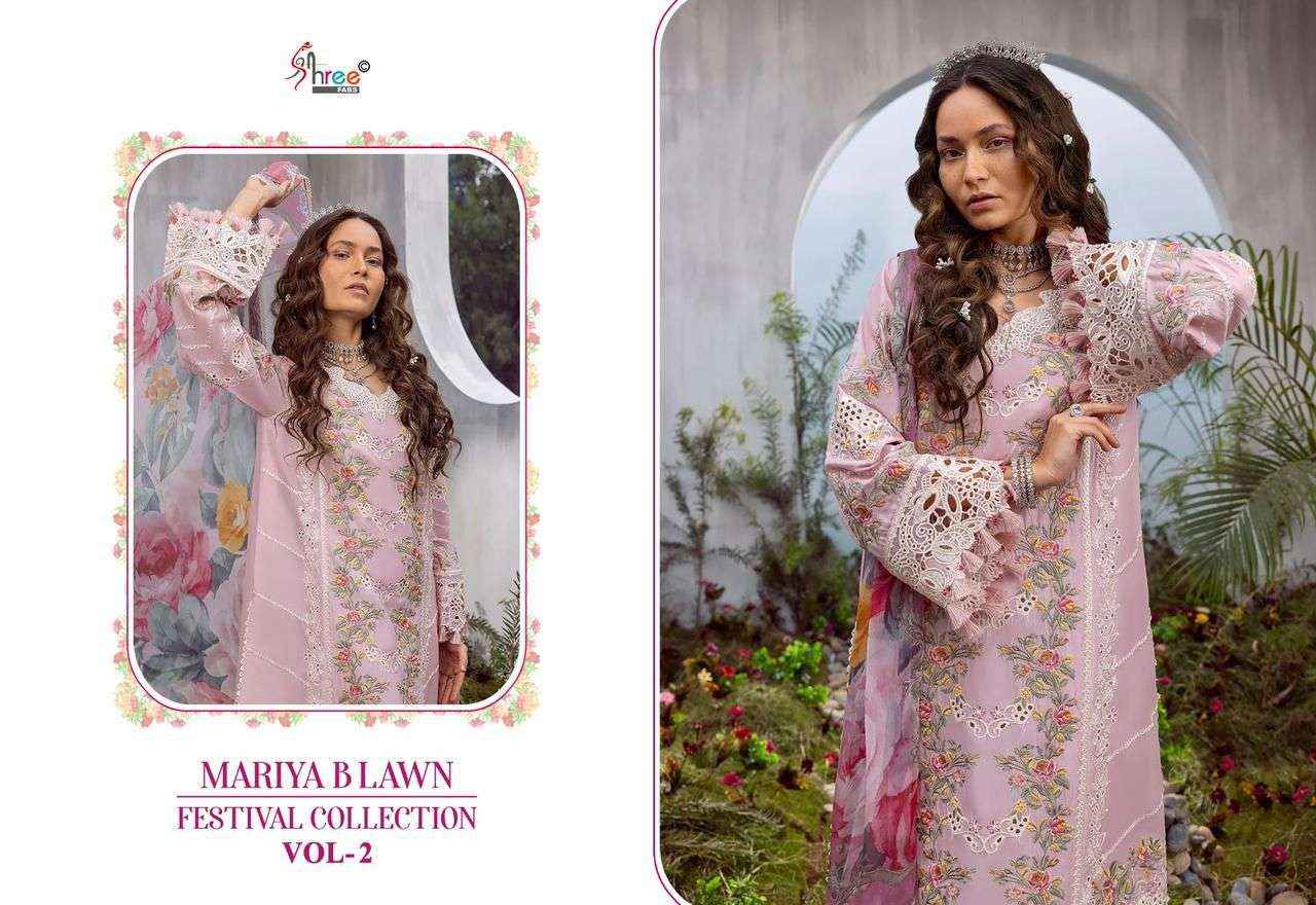 Shree Fabs Mariya B Lawn Festival Collection Vol 2 Pakistani Suits ( 6 pcs catalog ) Cotton Dupatta