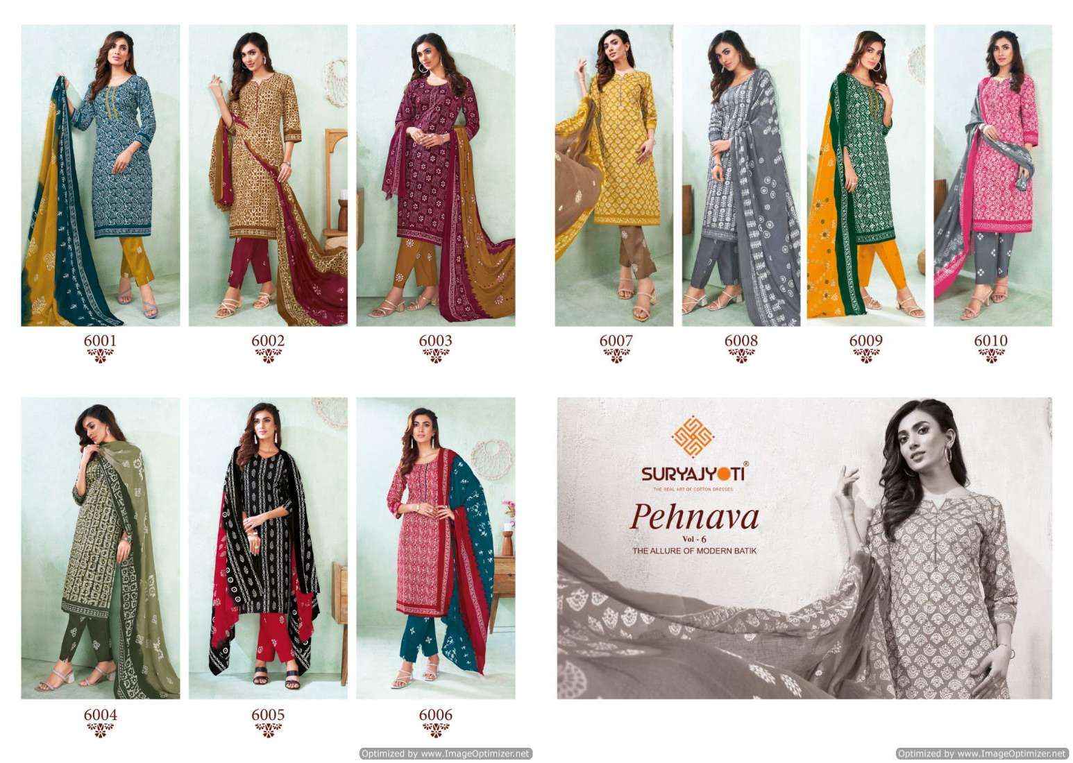 Suryajyoti Pehnava Vol 6 Cambric Cotton Dress Materials ( 10 pcs catalog )