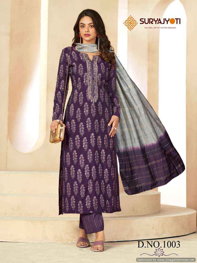 Suryajyoti Phalguni Vol-1 Ladies Designer Salwar Suits ( 8 Pcs Catalog )