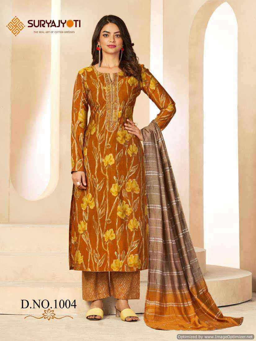 Suryajyoti Phalguni Vol-1 Ladies Designer Salwar Suits ( 8 Pcs Catalog )