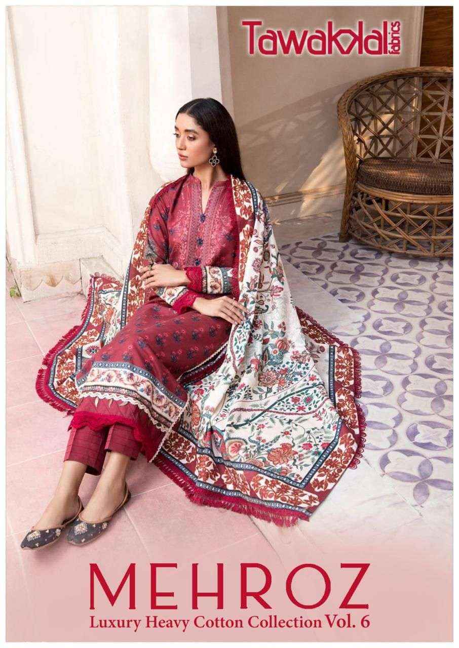 TAWAKKAL FABRICS MEHROZ VOL 6 PAKISTANI SALWAR KAMEEZ ( 10 PCS CATALOG )