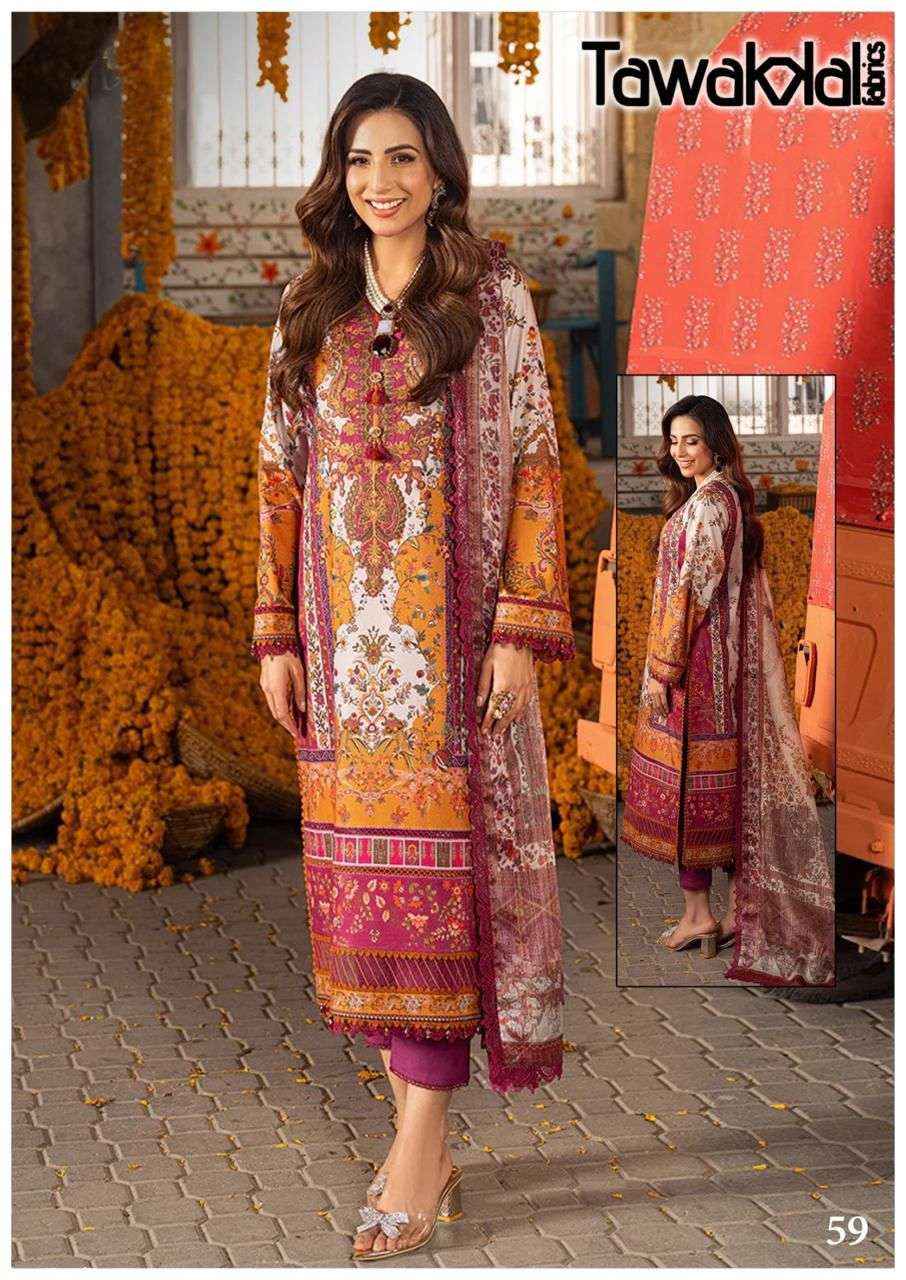 TAWAKKAL FABRICS MEHROZ VOL 6 PAKISTANI SALWAR KAMEEZ ( 10 PCS CATALOG )