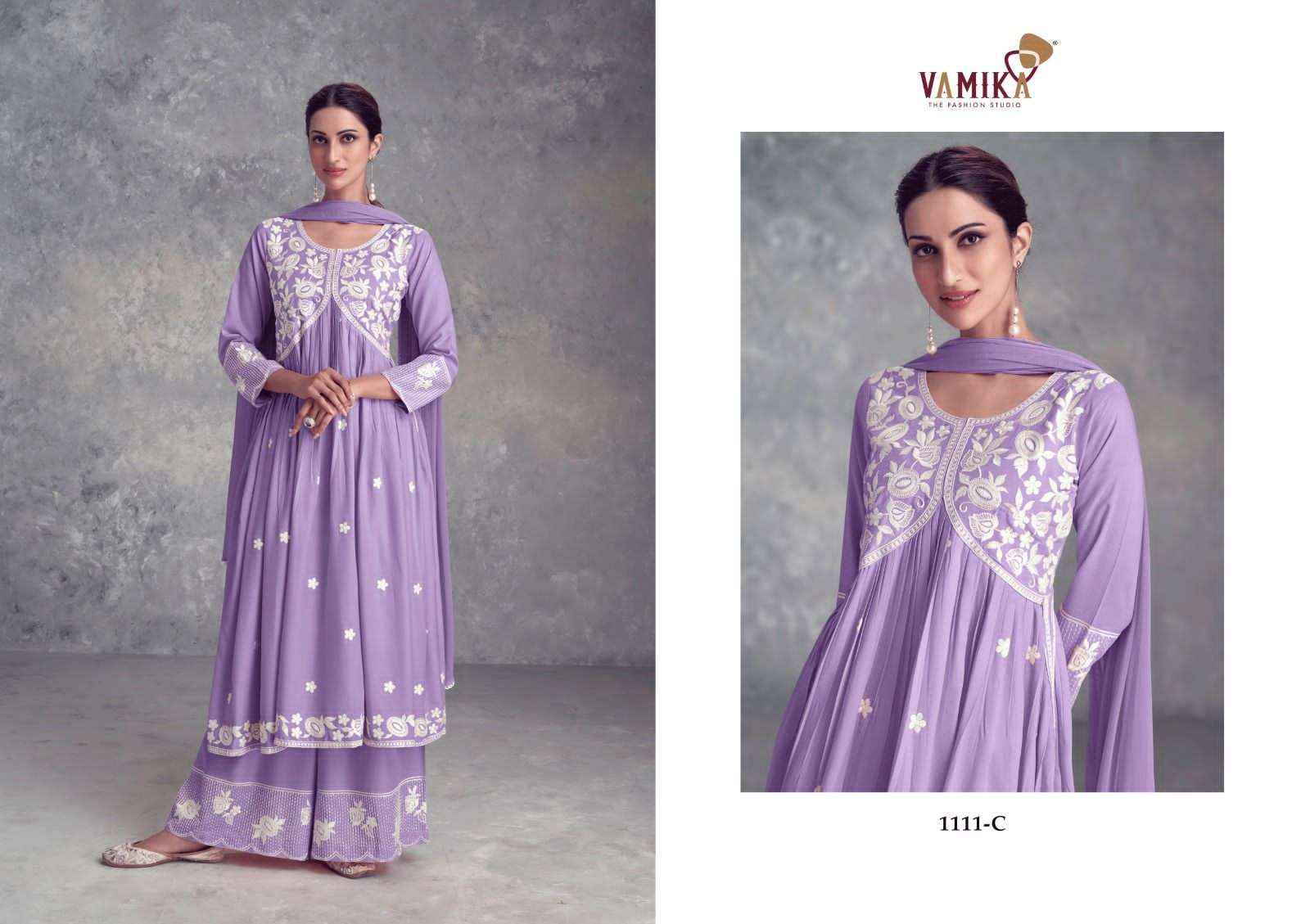 VAMIKA AADHIRA VOL 9 LAKHNOWI READYMADE SUITS ( 5 PCS CATALOG )