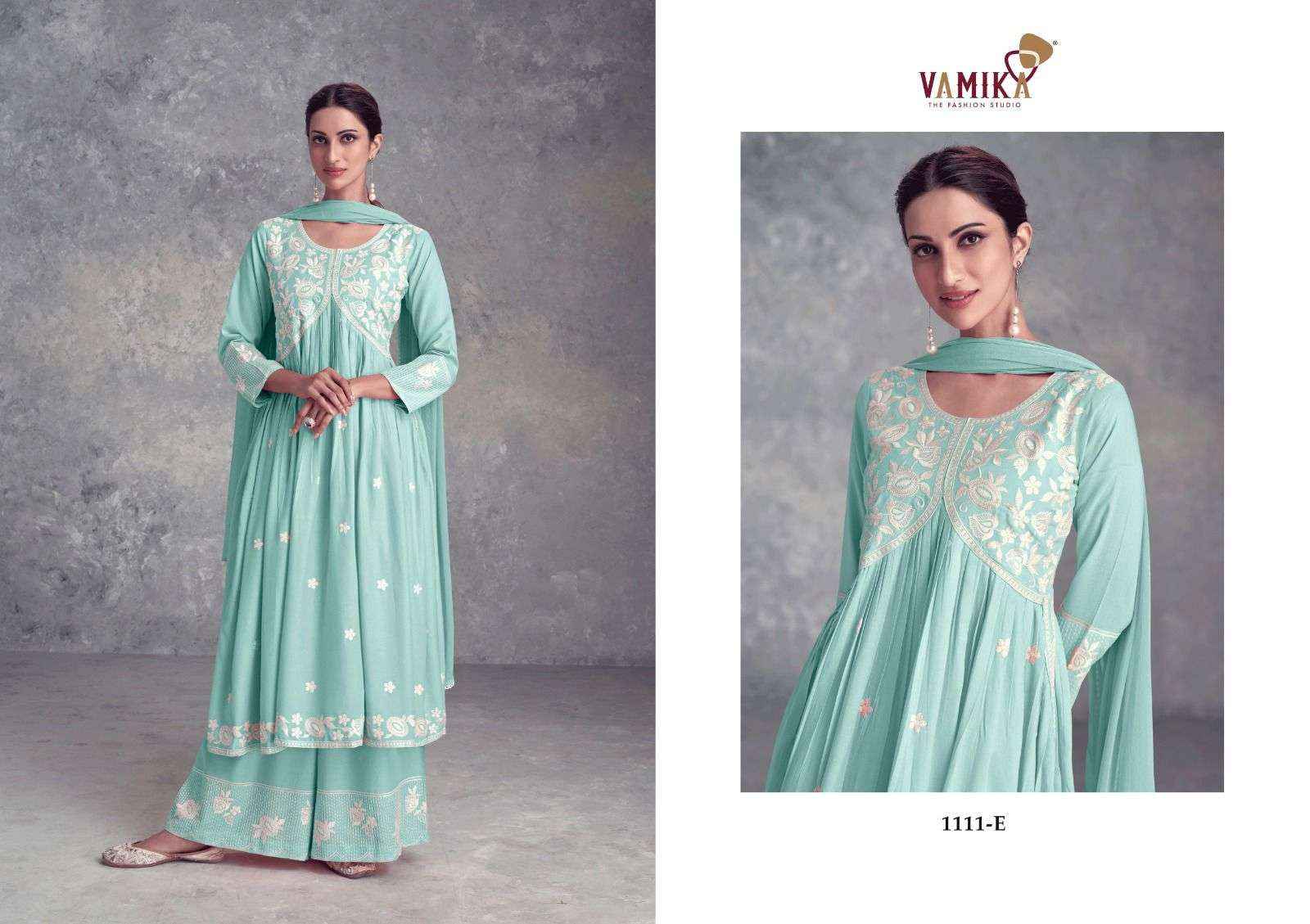 VAMIKA AADHIRA VOL 9 LAKHNOWI READYMADE SUITS ( 5 PCS CATALOG )