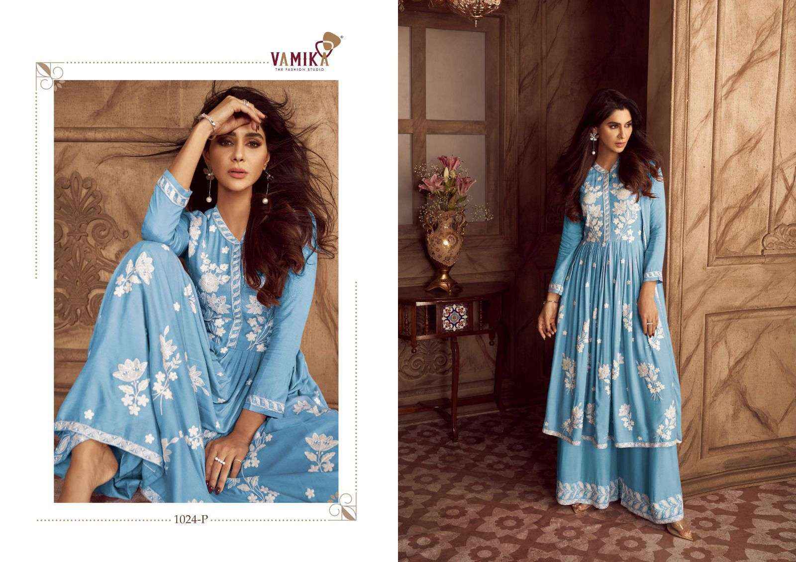 VAMIKA LAKHNAVI VOL-4 DESIGNER READYMADE SUITS ( 5 PCS CATALOG )