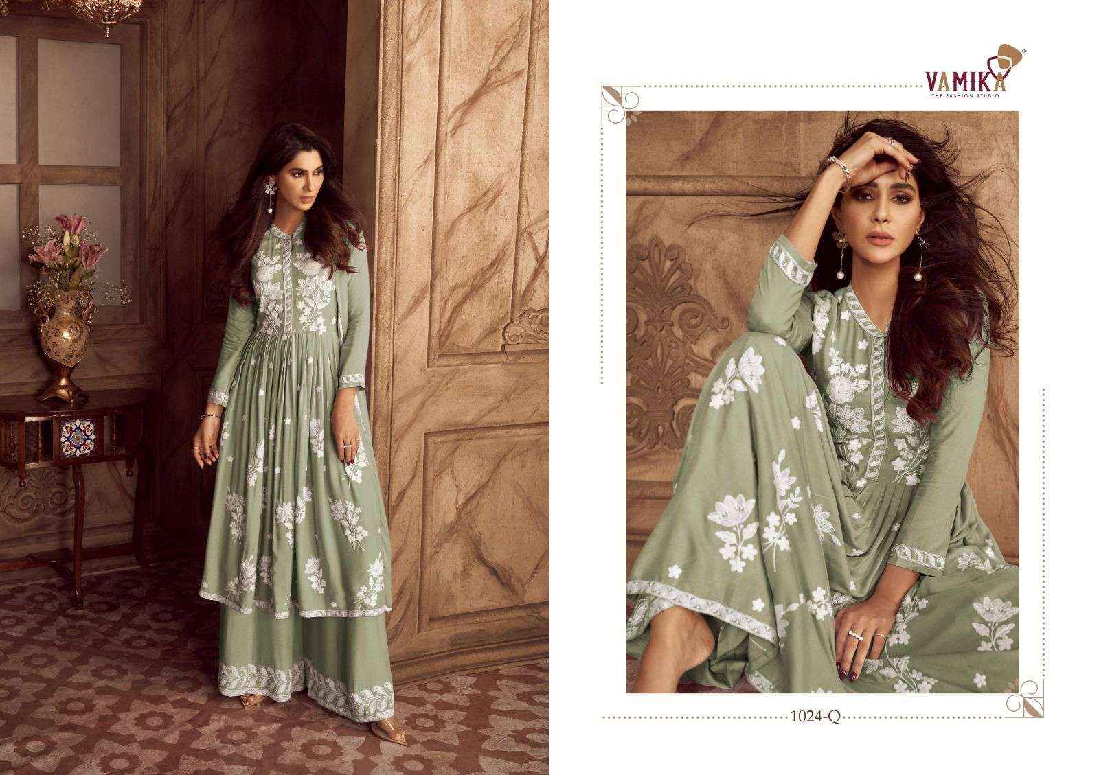 VAMIKA LAKHNAVI VOL-4 DESIGNER READYMADE SUITS ( 5 PCS CATALOG )