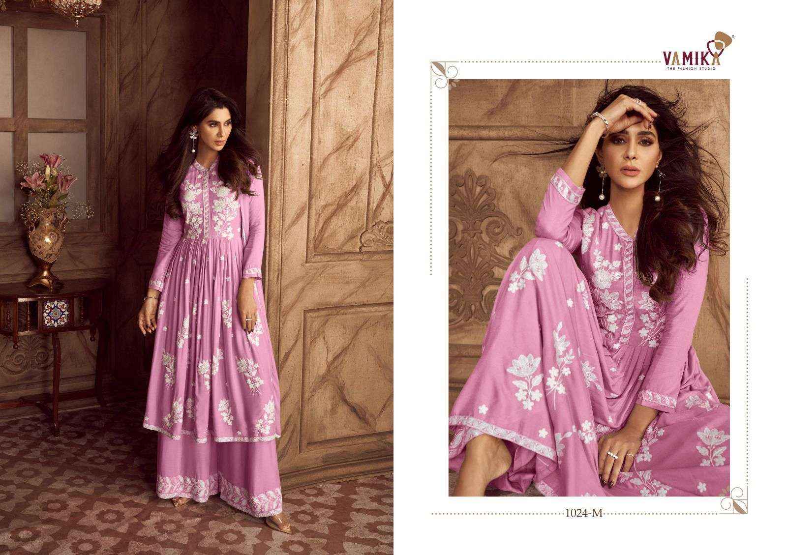 VAMIKA LAKHNAVI VOL-4 DESIGNER READYMADE SUITS ( 5 PCS CATALOG )