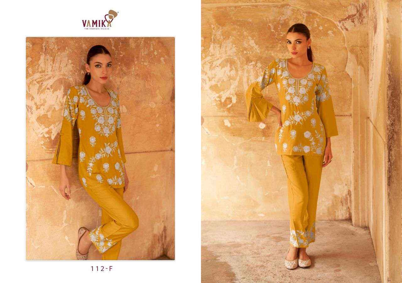 VAMIKA VERONICA VOL 3 GOLD PARTY WEAR CORD SET ( 5 PCS CATALOG )