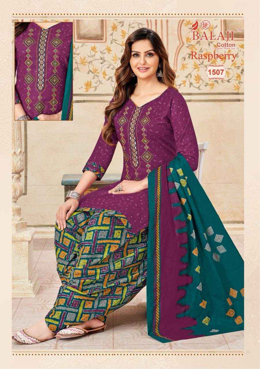 BALAJI COTTON RASPBERRY VOL 15 COTTON DRESS MATERIAL ( 12 PCS CATALOG )