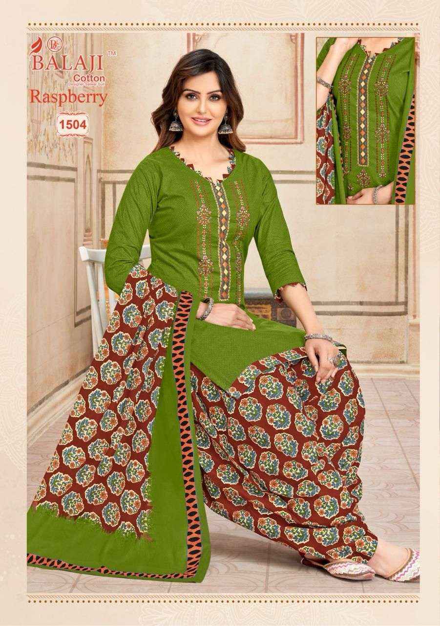 BALAJI COTTON RASPBERRY VOL 15 COTTON DRESS MATERIAL ( 12 PCS CATALOG )