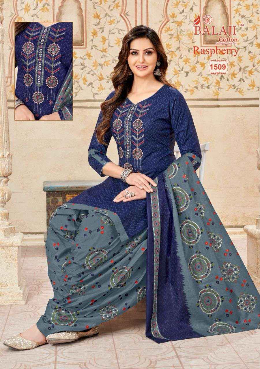 BALAJI COTTON RASPBERRY VOL 15 COTTON DRESS MATERIAL ( 12 PCS CATALOG )