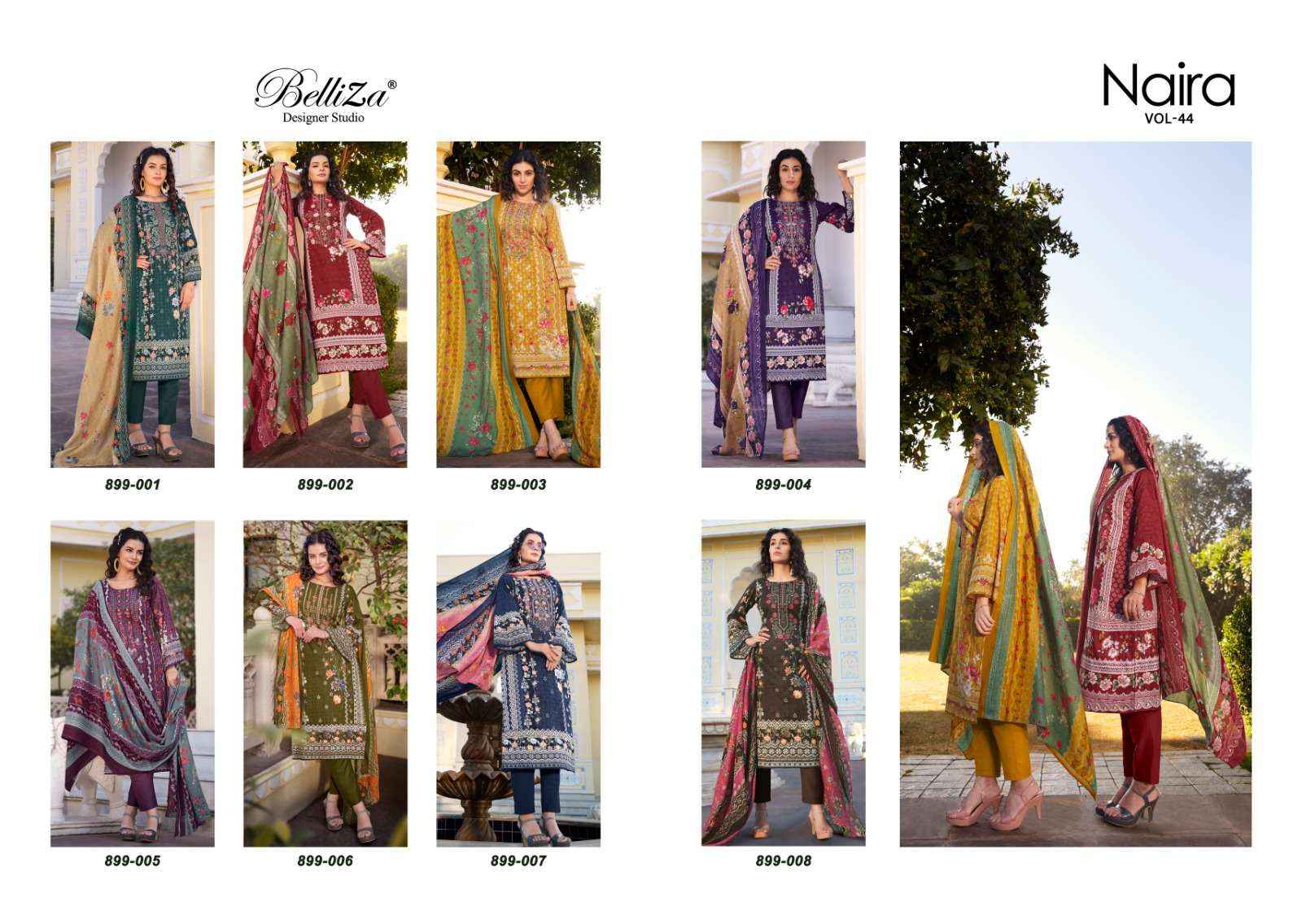 Belliza Designer Studio Naira Vol 44 Cotton Suits ( 8 pcs catalog )
