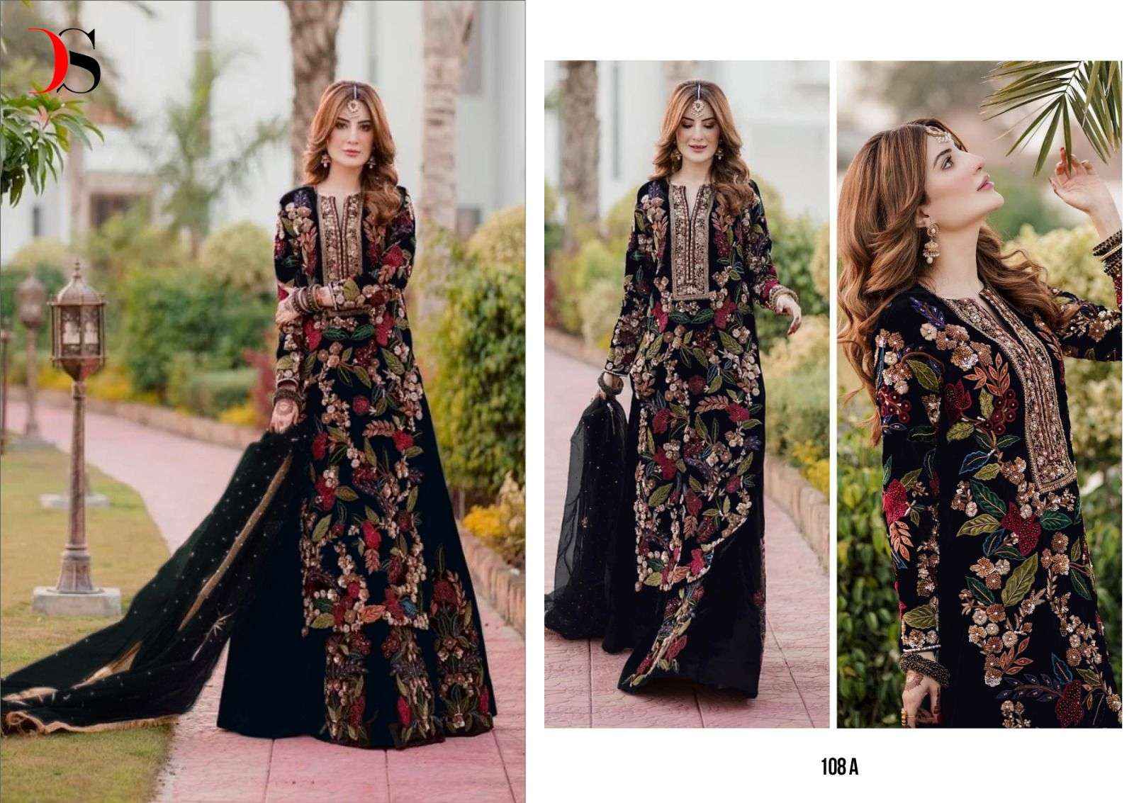 DEEPSY SUITS D NO 108 HEAVY EMBROIDERY DESIGNER SUIT ( 4 PCS CATALOG )