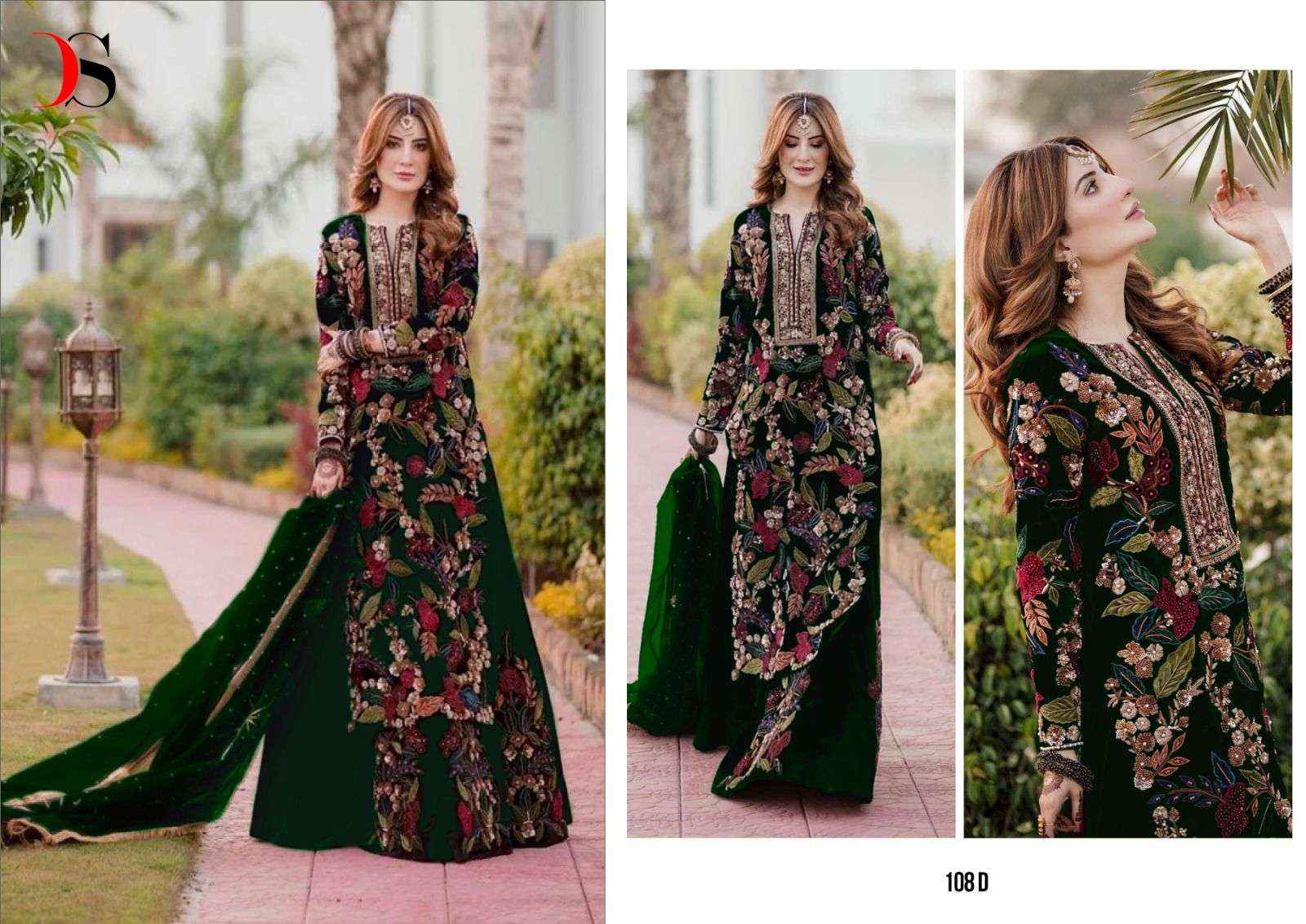 DEEPSY SUITS D NO 108 HEAVY EMBROIDERY DESIGNER SUIT ( 4 PCS CATALOG )