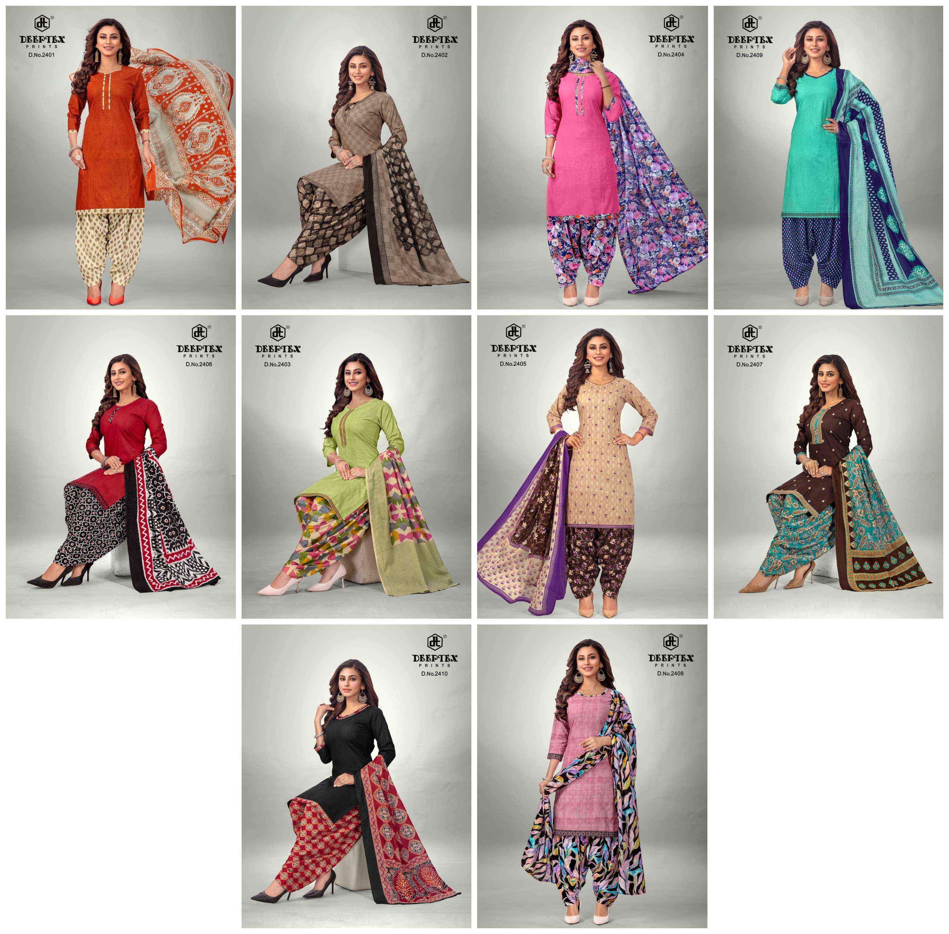 DEEPTEX PRINTS PICHKARI VOL 24 UNSTITCHED DRESS MATERIAL ( 10 PCS CATALOG )