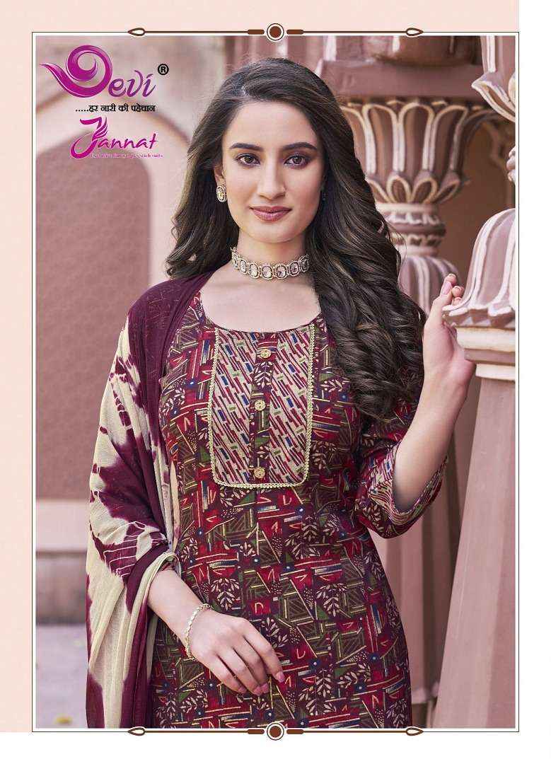 Devi Jannat Vol 6 Rayon  Readymade Suits  ( 8 Pcs Catalog )