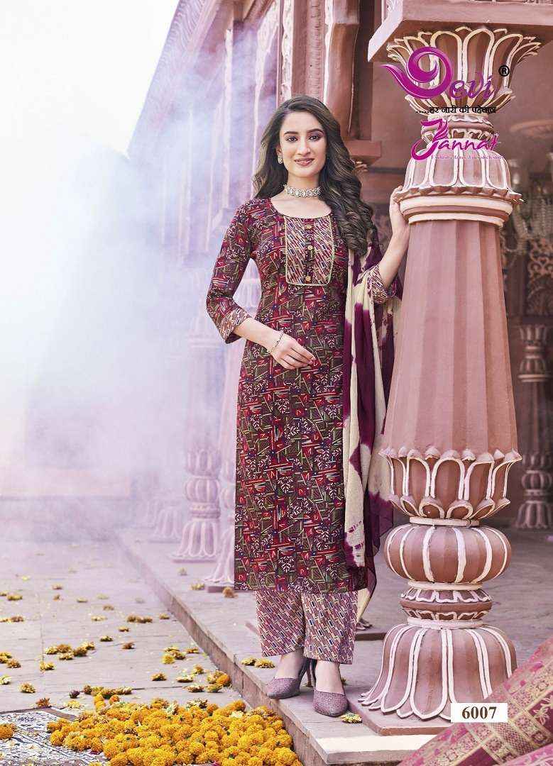 Devi Jannat Vol 6 Rayon  Readymade Suits  ( 8 Pcs Catalog )