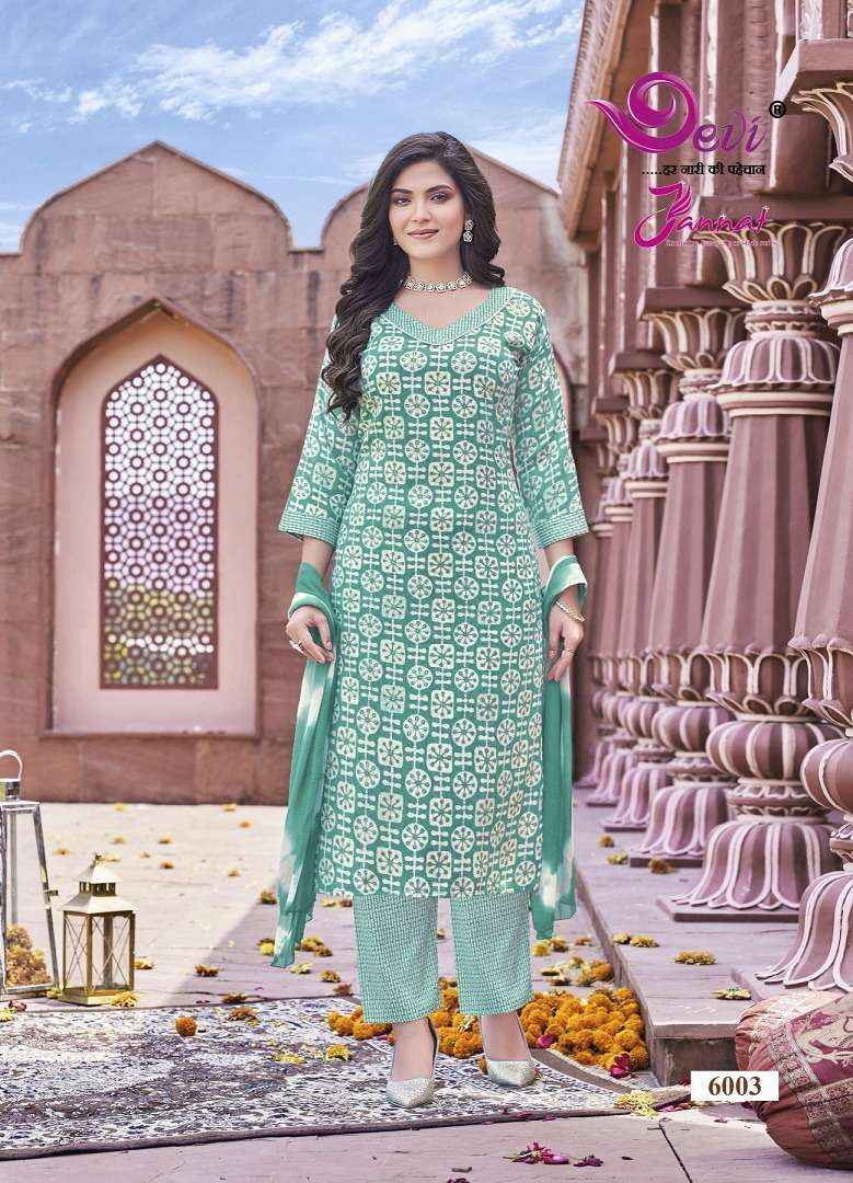 Devi Jannat Vol 6 Rayon  Readymade Suits  ( 8 Pcs Catalog )