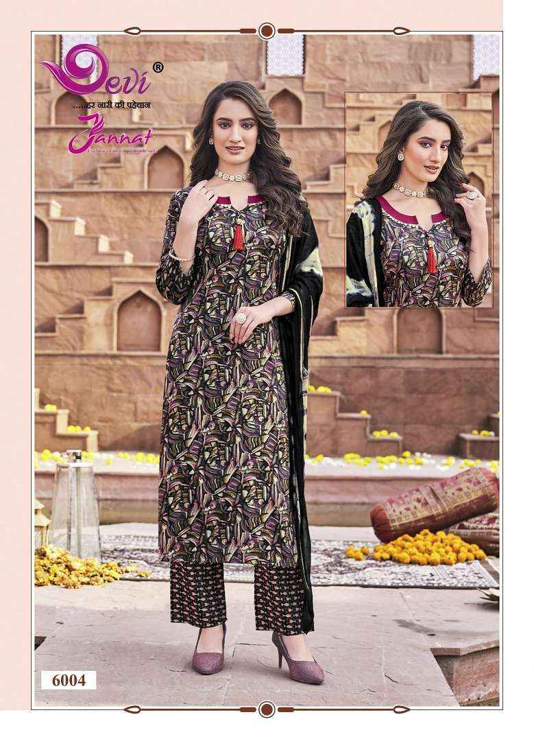 Devi Jannat Vol 6 Rayon  Readymade Suits  ( 8 Pcs Catalog )