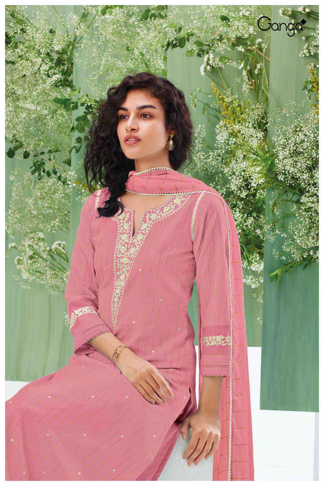 Ganga Fashion Nargis 1609 Festive Wear Jacquard Dress Material ( 6 Pcs Catalog )