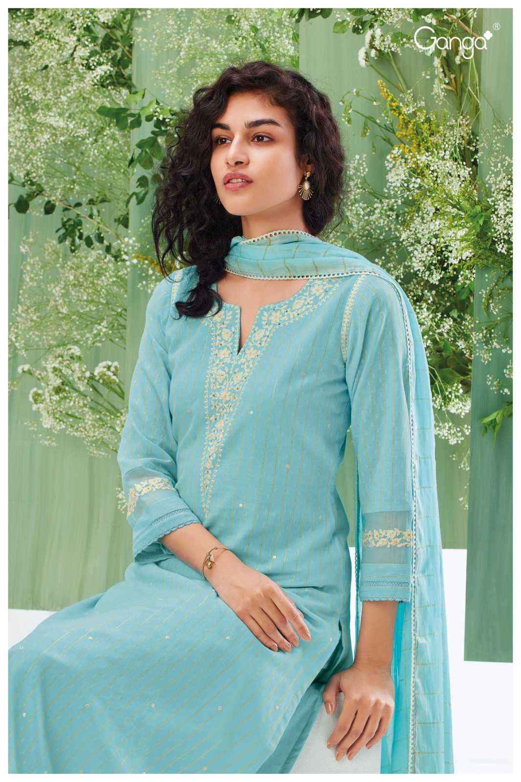 Ganga Fashion Nargis 1609 Festive Wear Jacquard Dress Material ( 6 Pcs Catalog )