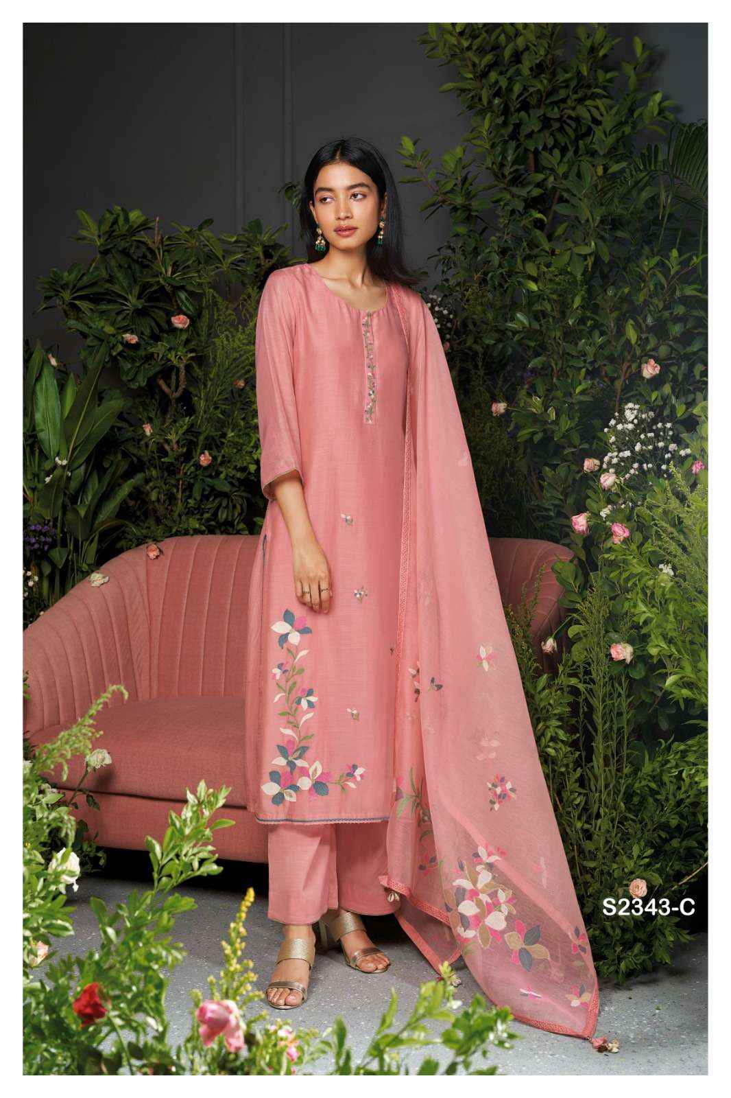 Ganga Joanne 2343 Premium Designs Silk salwar Suits ( 4 Pcs Catalog )