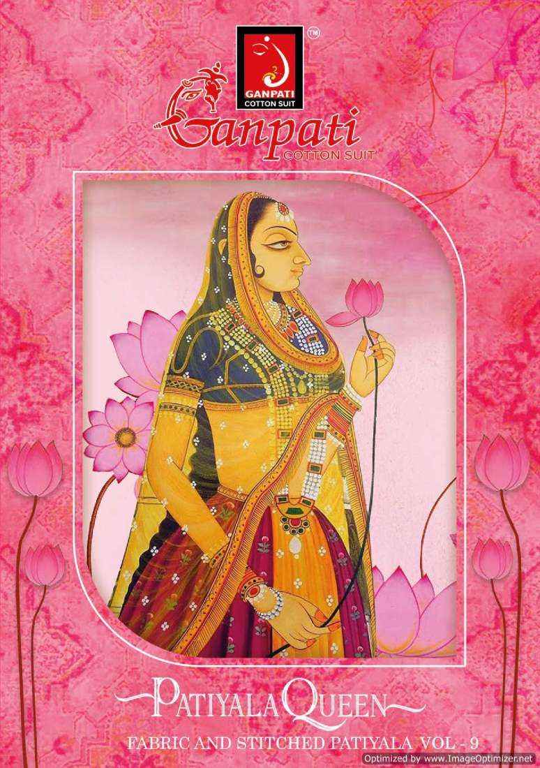 Ganpati Cotton Patiyala Queen Vol 9 Salwar Suits ( 15 Pcs Catalog )