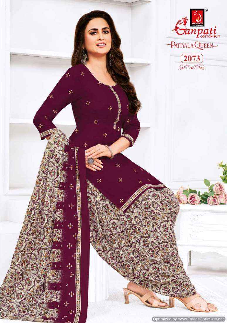 Ganpati Cotton Patiyala Queen Vol 9 Salwar Suits ( 15 Pcs Catalog )