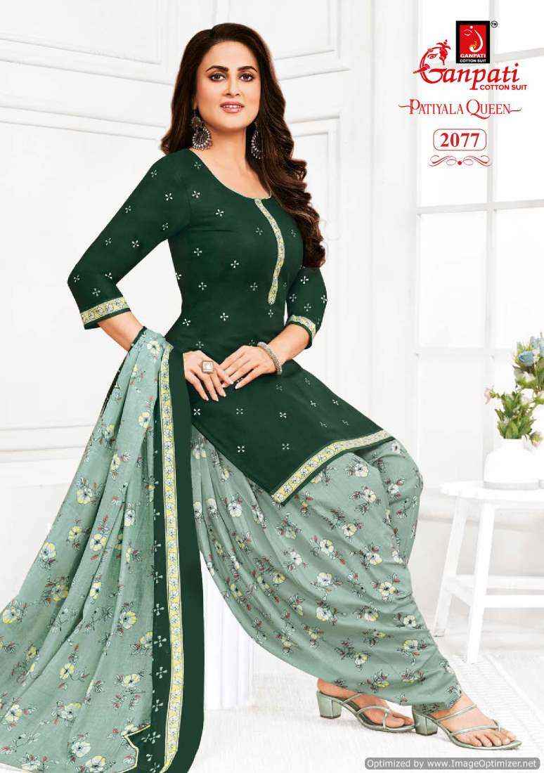 Ganpati Cotton Patiyala Queen Vol 9 Salwar Suits ( 15 Pcs Catalog )