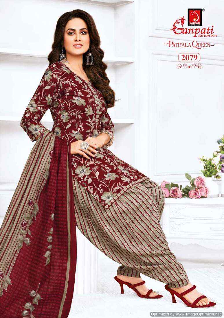 Ganpati Cotton Patiyala Queen Vol 9 Salwar Suits ( 15 Pcs Catalog )