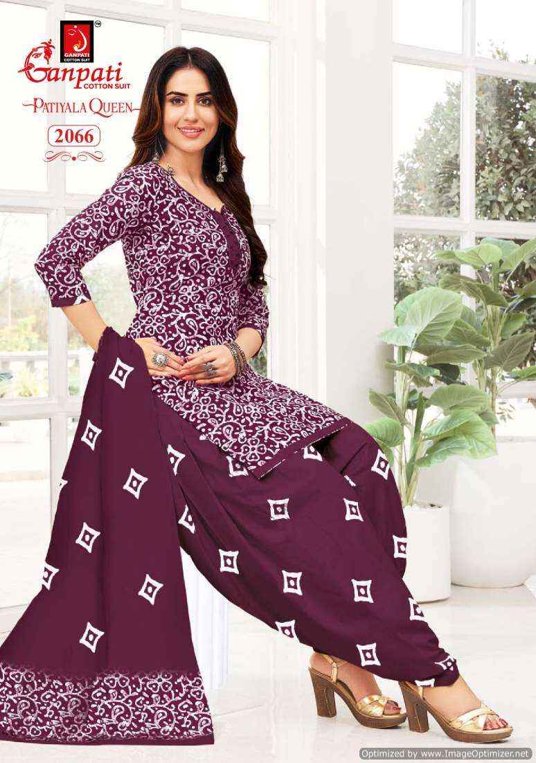 Ganpati Cotton Patiyala Queen Vol 9 Salwar Suits ( 15 Pcs Catalog )